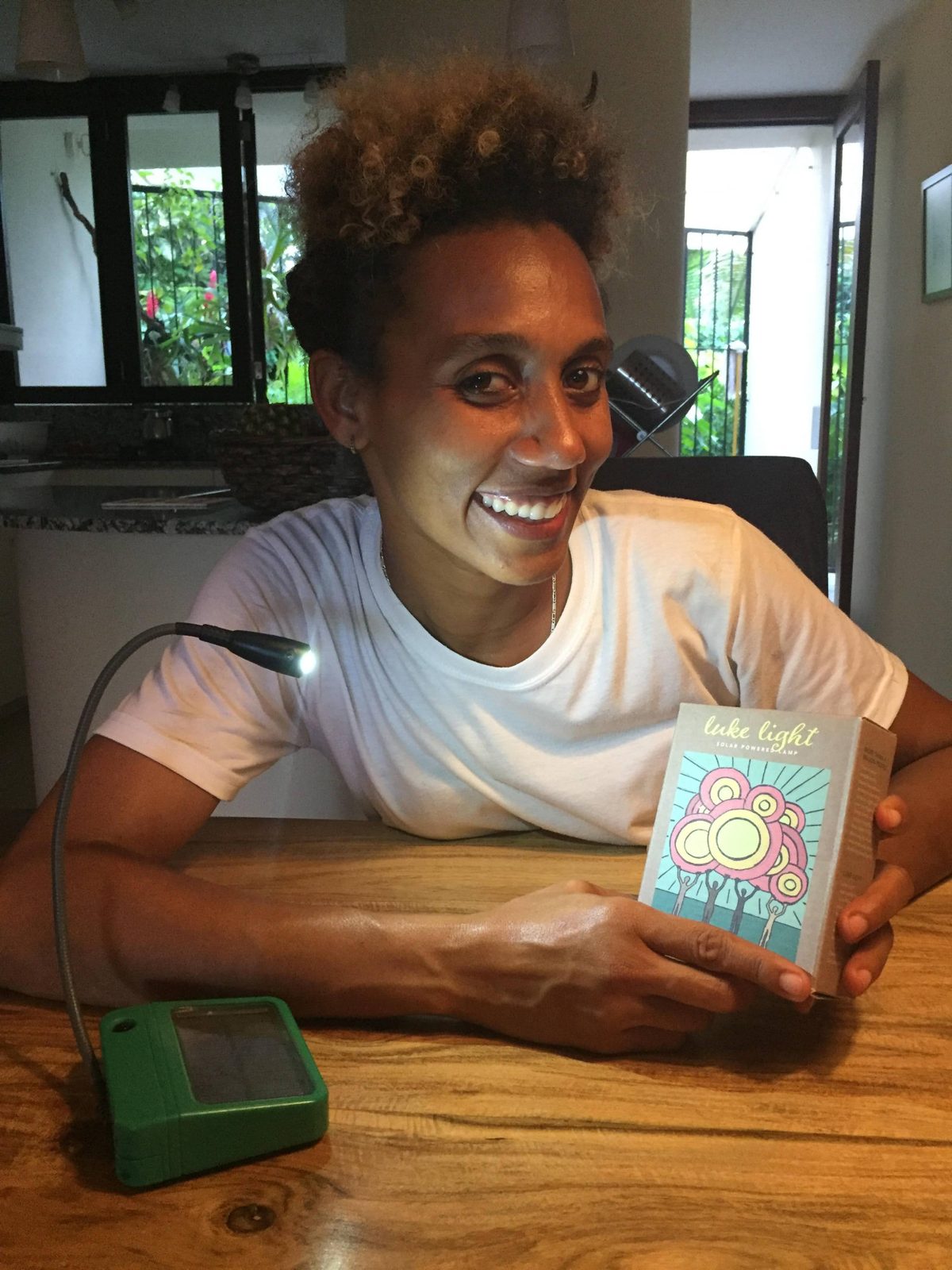 Ninoska holding her Luke Light